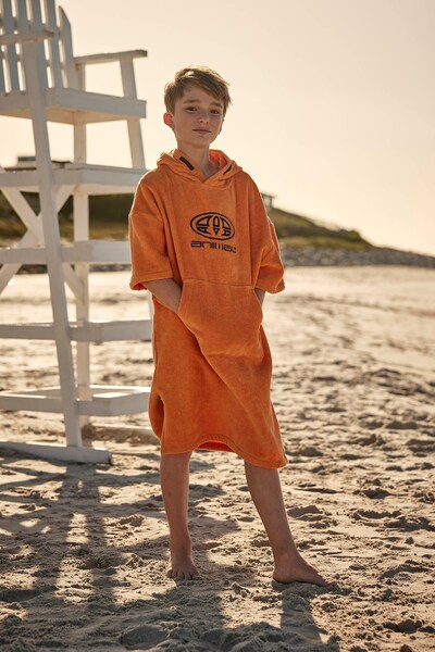  Animal Gill Kids Towelling Poncho   Orange 