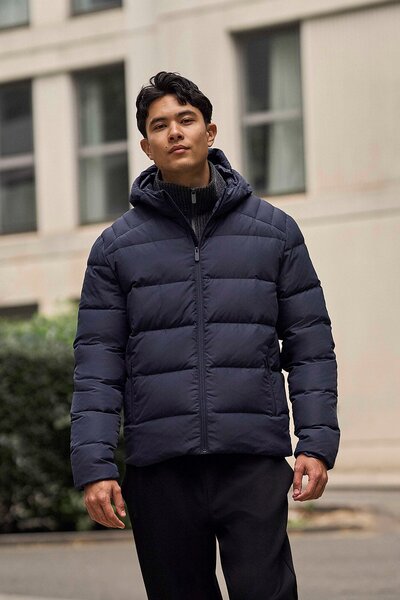  Animal Mens Tech Down Mid Weight Jacket   Navy 