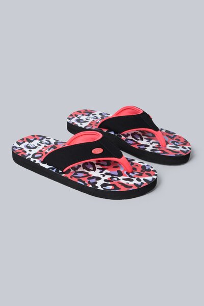  Animal Swish Kids Flip Flops   Bright Pink 