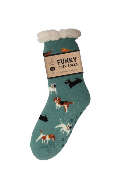  Bartleby Womens Funky Cosy Sherpa Slipper Socks 3. 1 Tog 