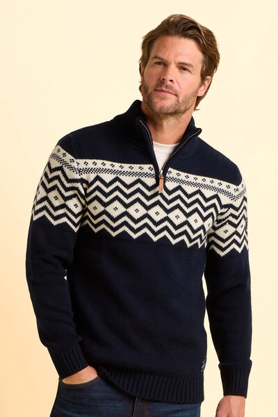  Brakeburn Abberton Knit Mens Quarter Zip 