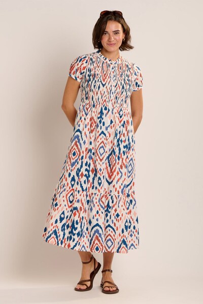  Brakeburn Eirini Womens Ikat Printed Maxi Dress 
