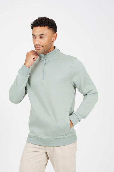  Brave Soul Funnel Neck Mens 1/4 Zip Sweatshirt 
