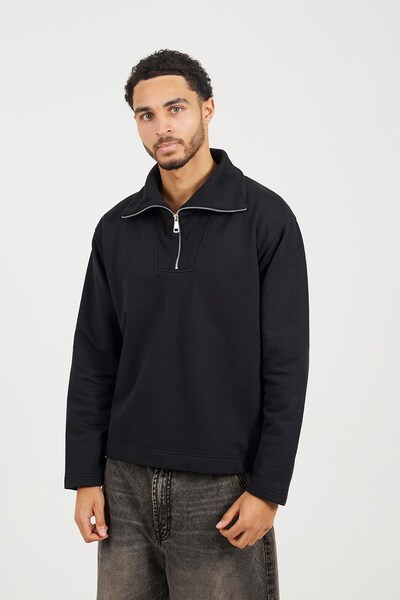  Brave Soul High Funnel Neck Mens 1/4 Zip Sweatshirt 