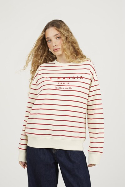 Brave Soul Stripe Embroidered Crew Neck Womens Sweatshirt 