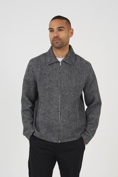  Brave Soul Wool Look Mens Harrington Jacket 