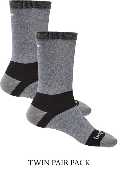  Bridgedale Ultra Light Mens Coolmax Liner Socks Twin Pack 