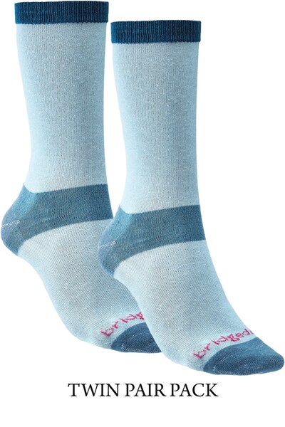  Bridgedale Ultra Light Womens Coolmax Liner Socks Twin Pack 