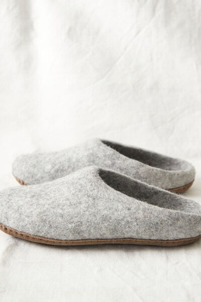  British Boxers Mens Felt Suede Sole Mule Slippers 