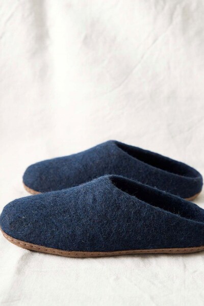  British Boxers Mens Felt Suede Sole Mule Slippers 
