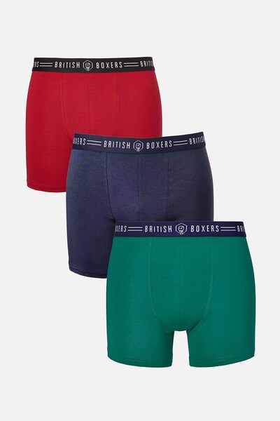  British Boxers Mens 3 Pack Stretch Trunks 