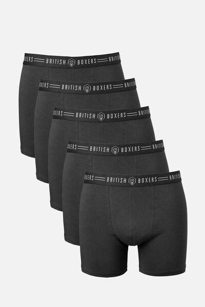  British Boxers Mens 5 Pack Stretch Trunks 
