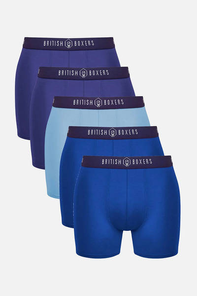  British Boxers Mens 5 Pack Stretch Trunks 