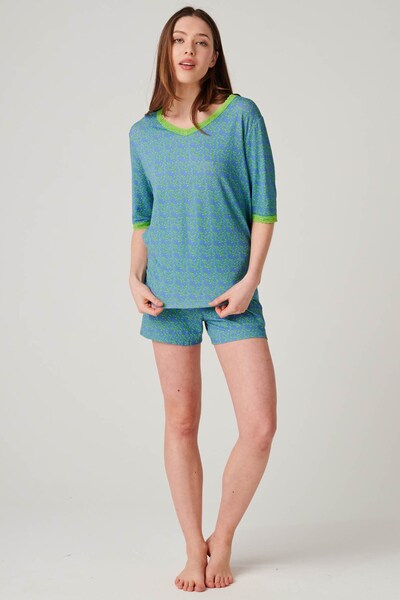  British Boxers Womens Bamboo Lace Short Pyjama Set 