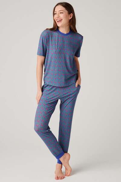  British Boxers Womens Bamboo Short Sleeve Long Leg Pyjama Set 