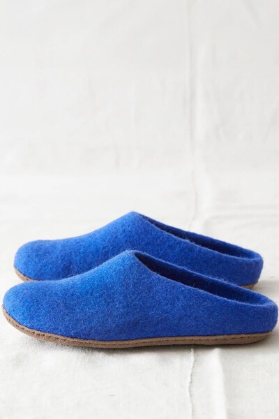  British Boxers Womens Felt Suede Sole Mule Slippers 