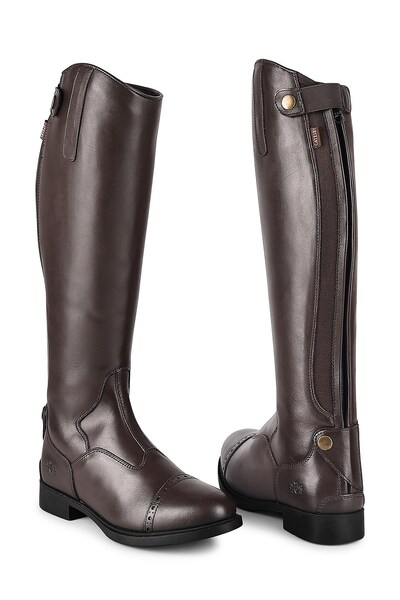  Catesby England Kelso Womens Wide Fit Leather Zip Riding Boots 