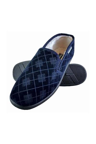 Dunlop Mens Memory Foam Checked Moccasin Slippers 