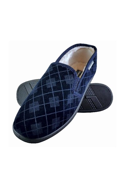  Dunlop Mens Memory Foam Checked Moccasin Slippers 