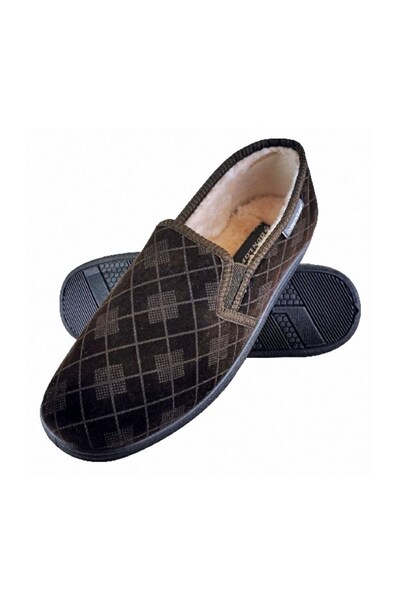  Dunlop Mens Memory Foam Checked Moccasin Slippers 