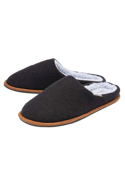  Dunlop Mens Plush Lined Mule Slippers With Memory Foam 