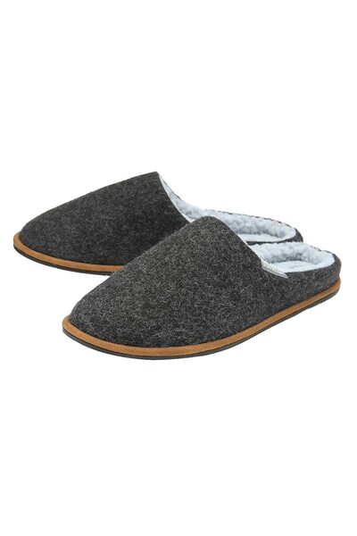  Dunlop Mens Plush Lined Mule Slippers With Memory Foam 