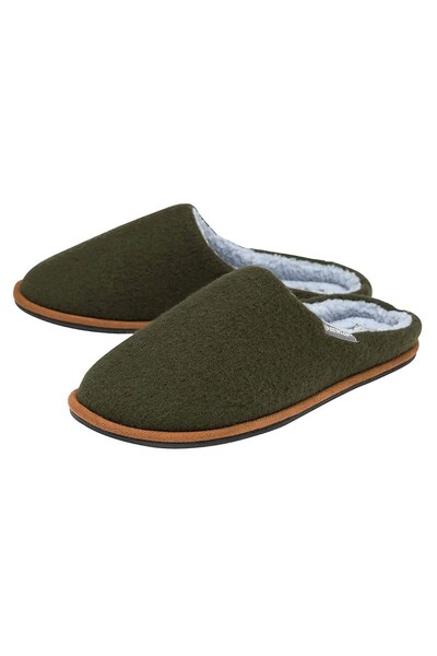 Dunlop Mens Plush Lined Mule Slippers With Memory Foam 