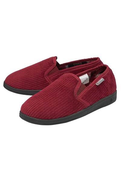  Dunlop Mens Tartan Lined Slippers With Memory Foam 