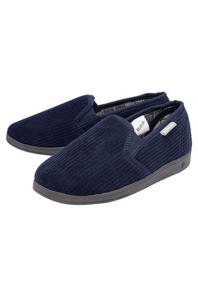  Dunlop Mens Tartan Lined Slippers With Memory Foam 