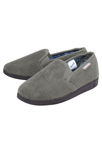  Dunlop Mens Tartan Lined Slippers With Memory Foam 