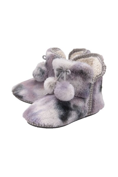  Dunlop Women's Fluffy Pom Pom Slipper Booties 