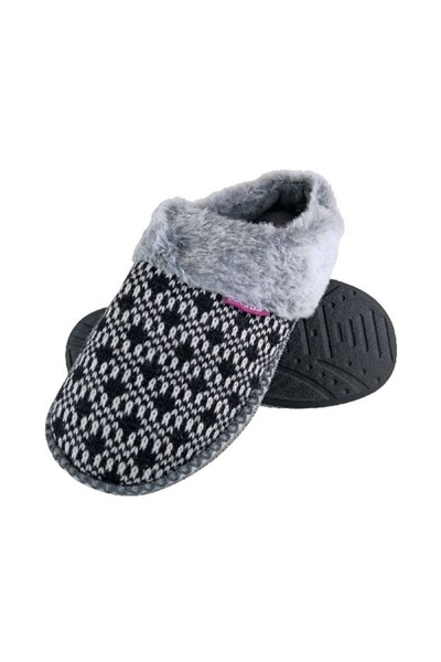  Dunlop Women's Memory Foam Knitted Mules Slippers 