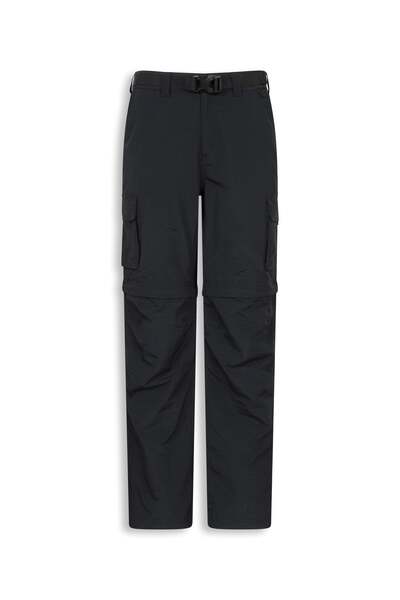  Ems Ems Camp Cargo Womens Zip Off Pants Short Length   Black 