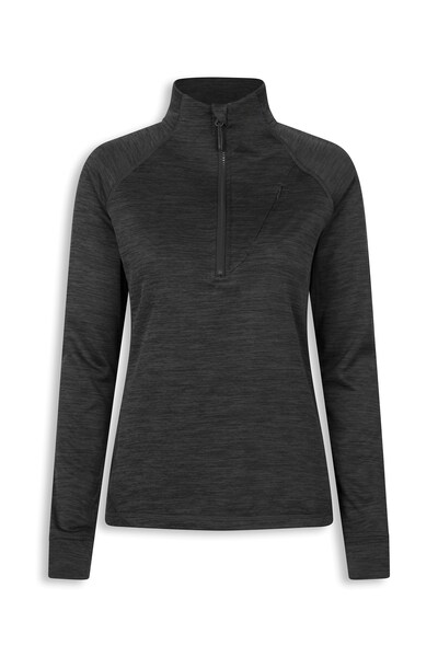  Ems Ems Womens Quarter Zip Grid Midlayer   Black 