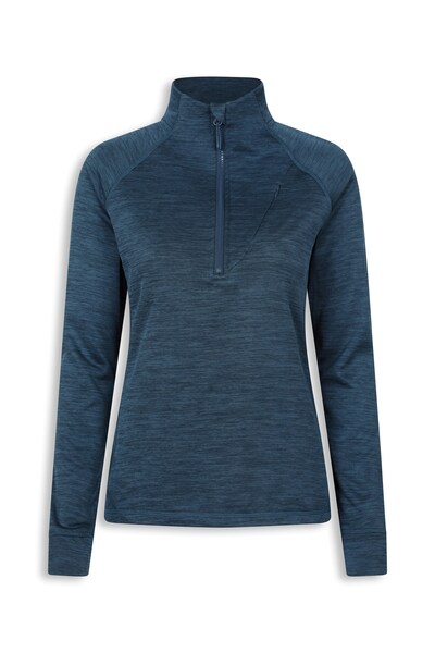  Ems Ems Womens Quarter Zip Grid Midlayer   Navy 