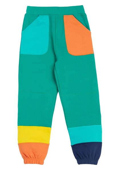  Frugi Kids 100% Cotton Malpas Colour Block Joggers 