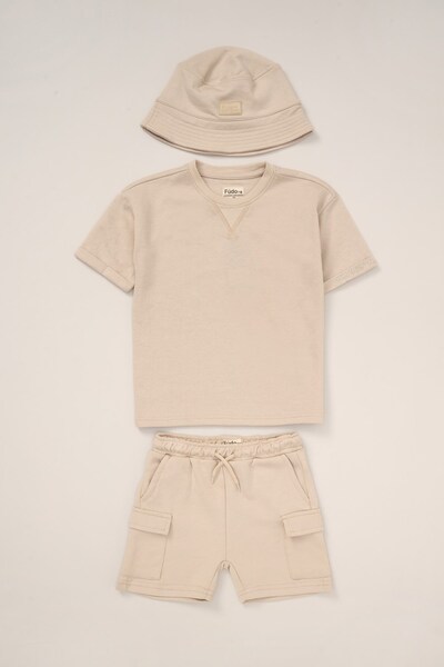  Fudo T Shirt Shorts & Bucket Hat Kids Outfit Set 
