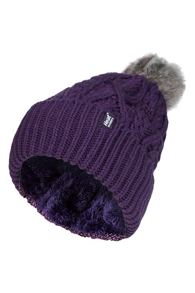  Heat Holders Ladies Cuffed Pom Pom Beanie 
