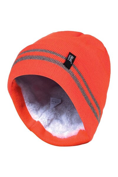  Heat Holders Mens Hi Vis Reflective Thermal Beanie Hat 