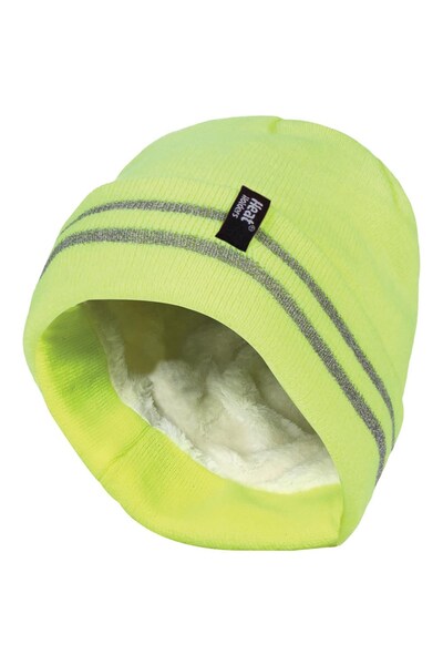  Heat Holders Mens Hi Vis Reflective Thermal Beanie Hat 