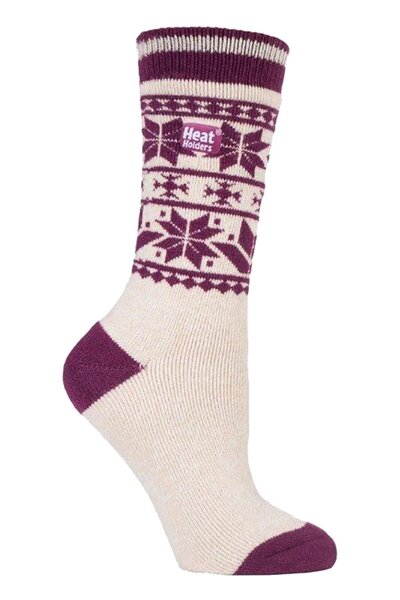  Heat Holders Womens Lite Winter Patterned Thermal Socks 