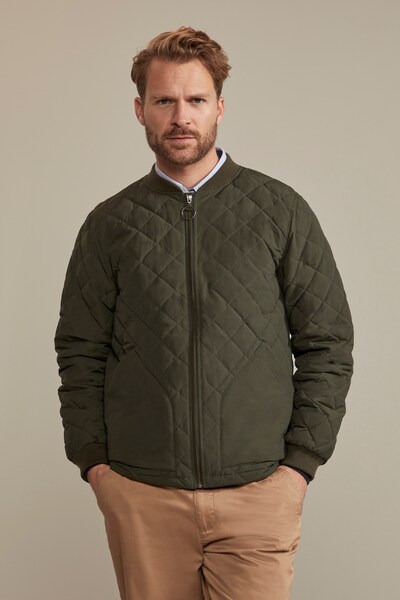  Hinter + Hobart Pembroke Mens Quilted Jacket   Green 