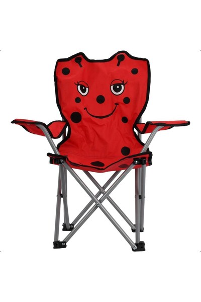  Idooka Kids Mini Folding Camping Chair Red Ladybird 
