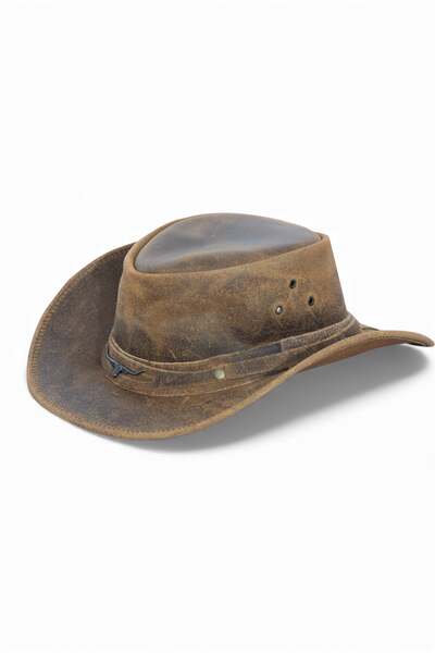  Infinity Leather Mens Cowboy Aussie Real Leather Australian Hat 