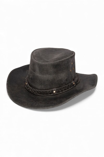  Infinity Leather Mens Cowboy Aussie Real Leather Western Hat 