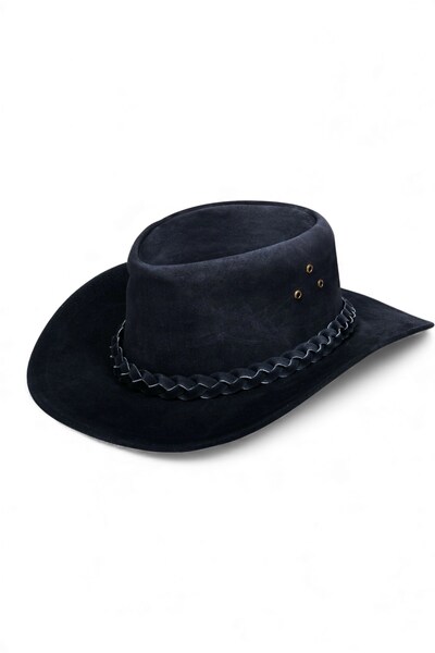  Infinity Leather Mens Cowboy Outback Suede Leather Aussie Bush Hat 