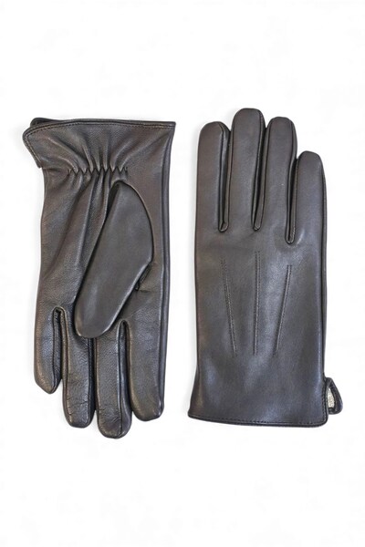  Infinity Leather Mens Italian Leather Wool Lining Winter Gloves 