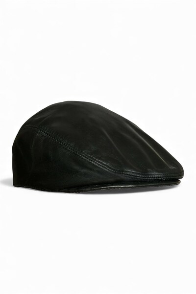  Infinity Leather Mens Leather Peaky Blinders Newsboy Flat Hat 