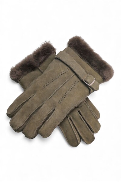  Infinity Leather Mens Luxury Sheepskin Leather Buckle Gloves 