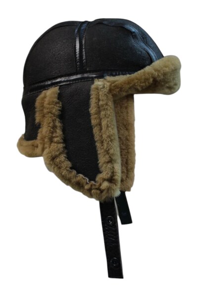  Infinity Leather Mens Raf Aviator Sheepskin B 55 Trapper Hat 
